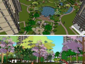 精品小区景观su模型设计图下载 图片27.47MB 植物景观库 SU模型